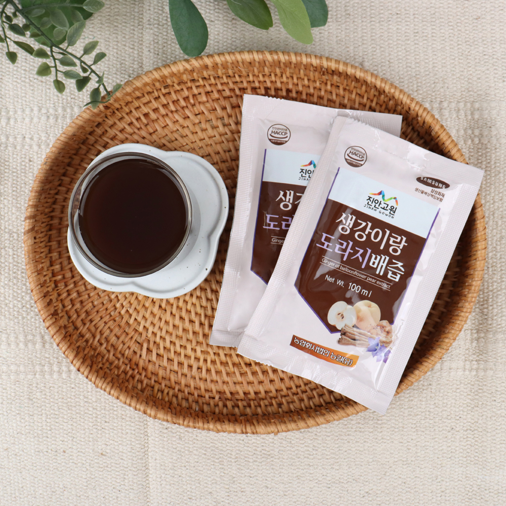 (진안)무농약 3년근 약도라지 생강이랑 도라지배즙 100ml 30포 - 상세 이미지 2