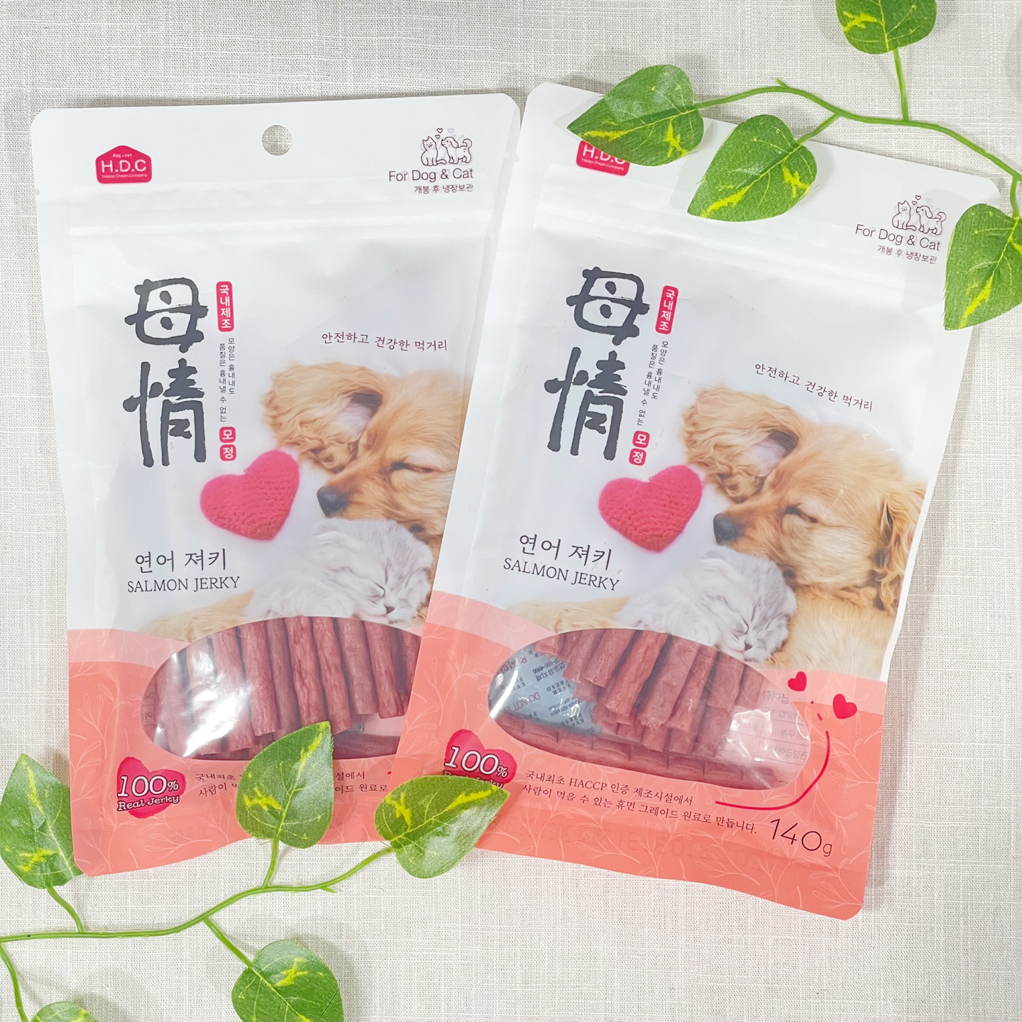 아스쿠 모정 강아지 고양이 져키 간식 연어, 140g, 1개 - 상세 이미지 3