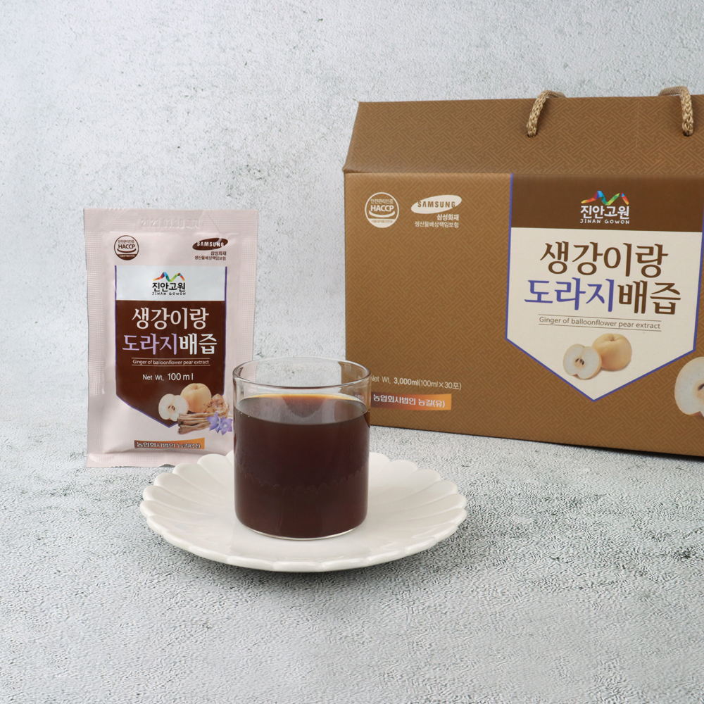 (진안)무농약 3년근 약도라지 생강이랑 도라지배즙 100ml 30포 - 상세 이미지 3