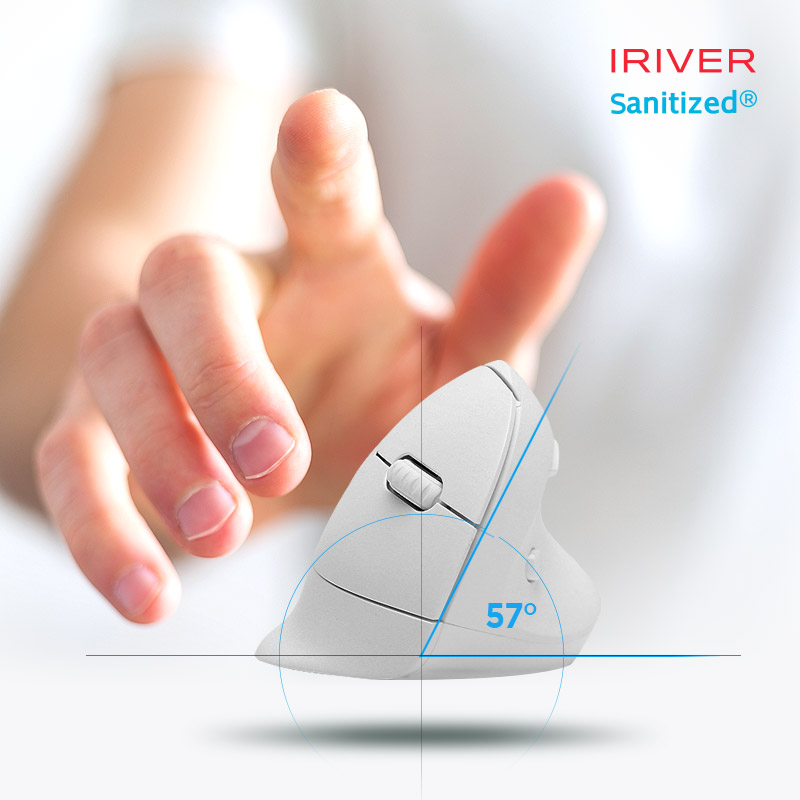 아이리버 항균 Medic-EM3 무소음 무선 블루투스 버티컬 마우스 화이트