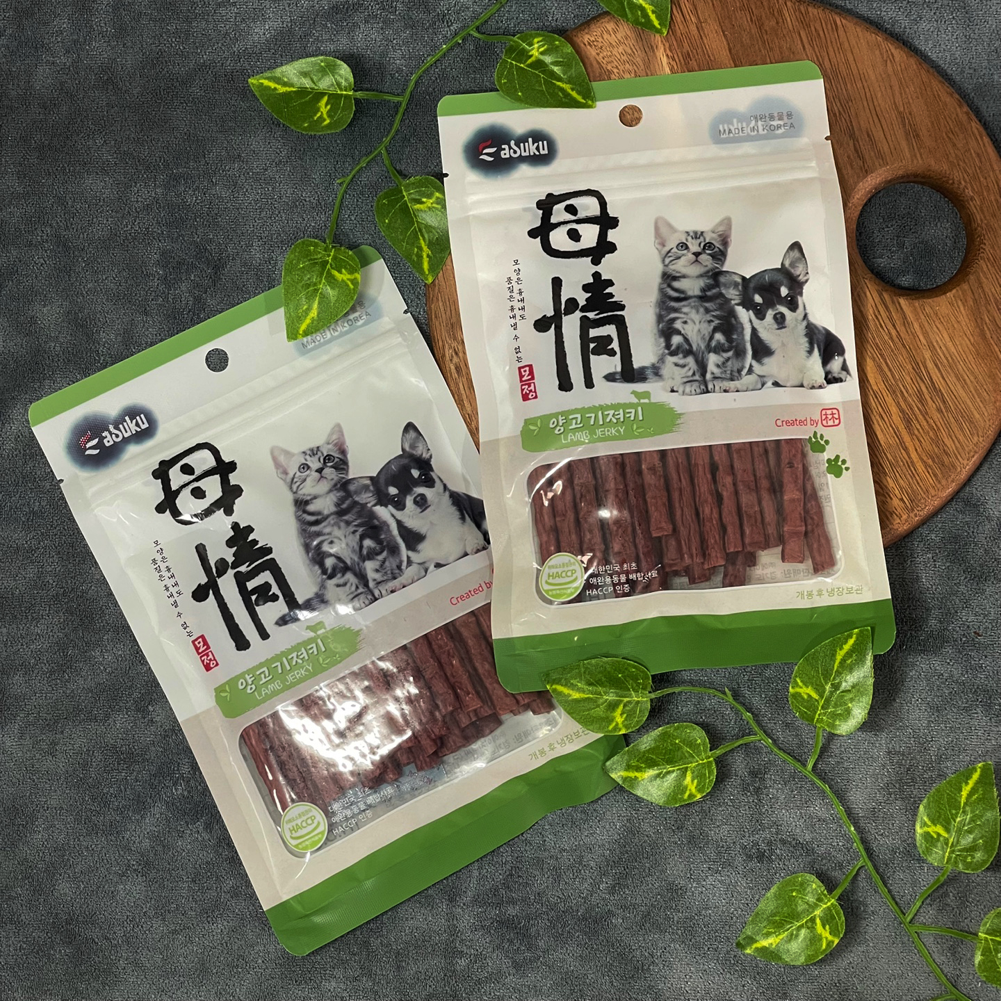 아스쿠 모정 강아지 고양이 져키 간식 양고기, 140g, 1개