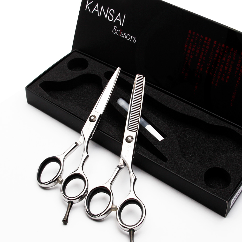 아키즈 간사이 KANSAI 헤어미용가위 커팅가위+숱가위 2종세트 학원용 미용사 입문자용 제품 이미지