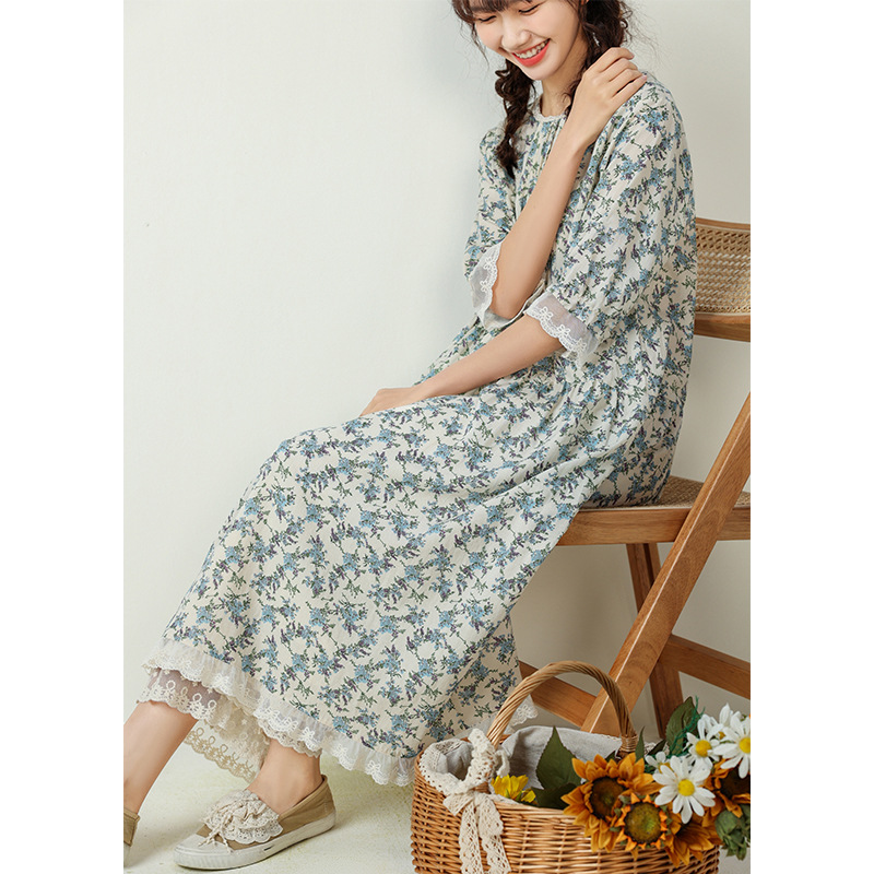 하마마스 플라워 핀턱 레이스 여름원피스 미시의류 - 상세 이미지 4