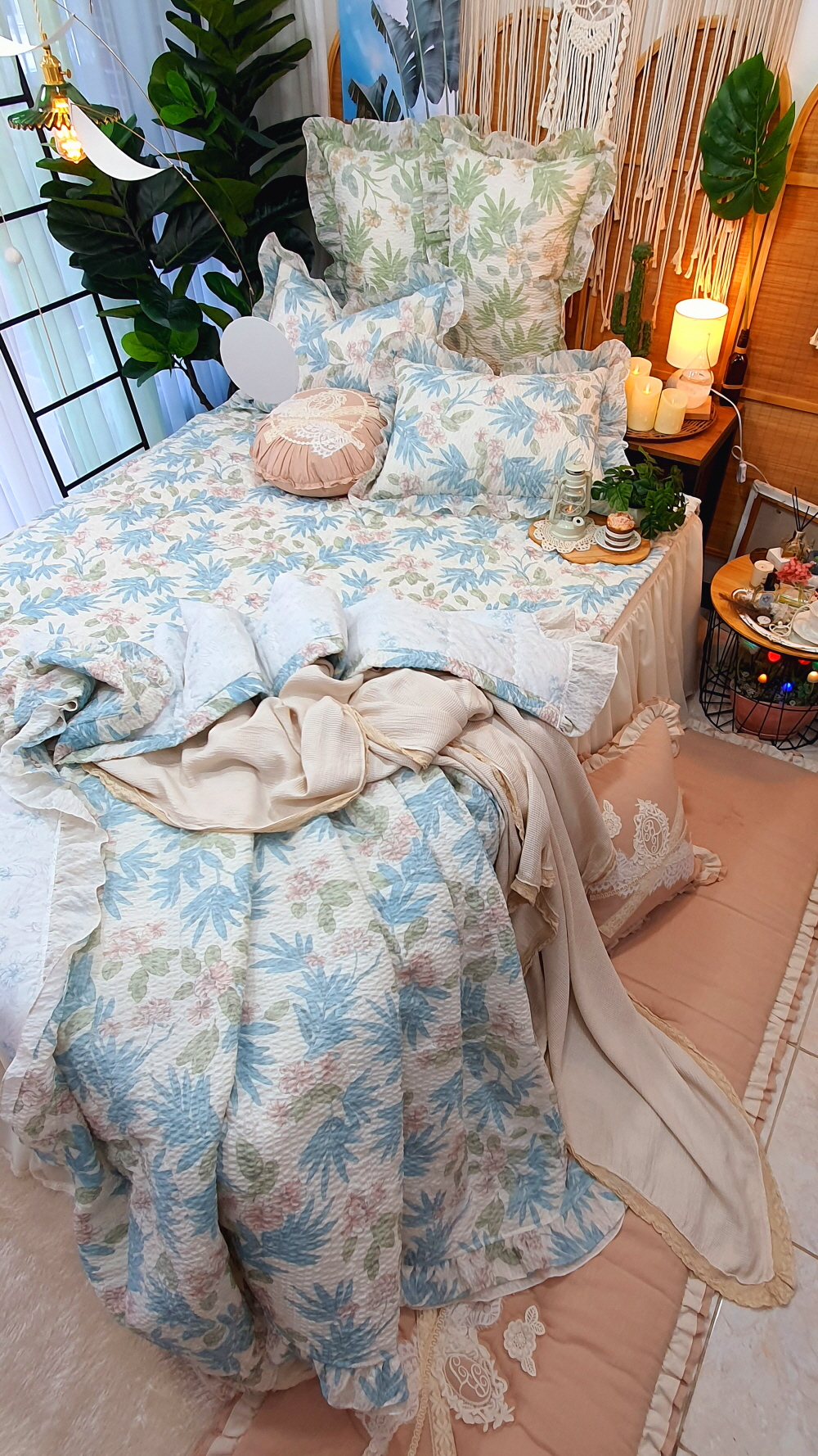 오월 햄프 시어서커 차렵이불 여름이불 세트 퀸 슈퍼싱글침구세트