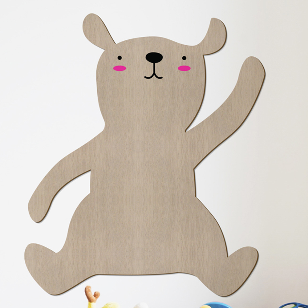 책상꾸미기  우드스티커 귀여운곰 색상입력형  컷팅스티커 - 상품 이미지