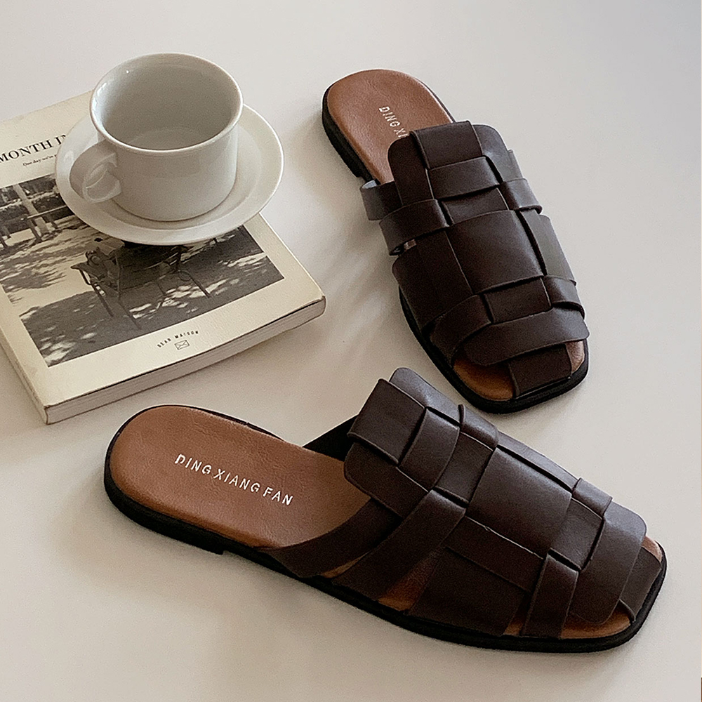 꼬임 위빙뮬 여름블로퍼 격자 피셔맨 뮬샌들