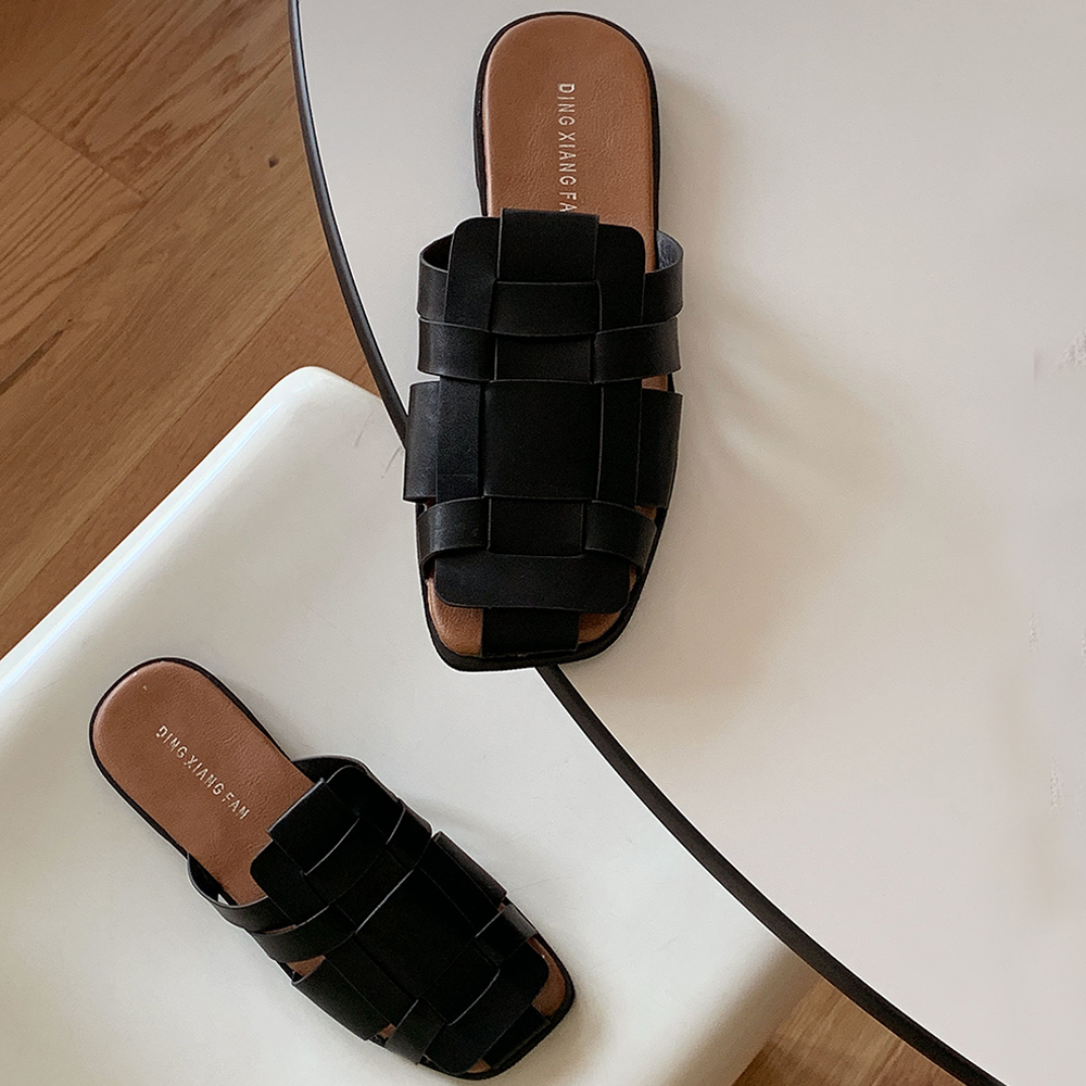 꼬임 위빙뮬 여름블로퍼 격자 피셔맨 뮬샌들