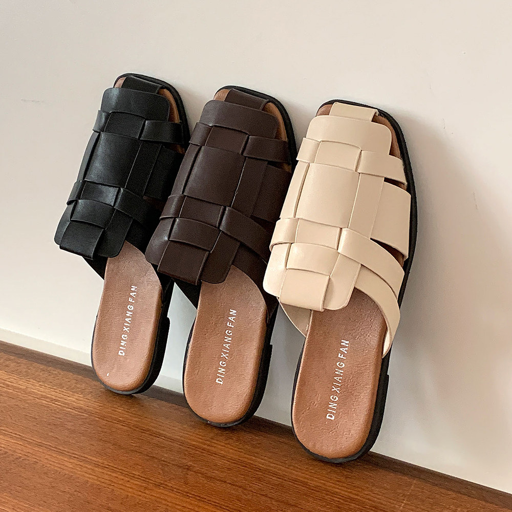 꼬임 위빙뮬 여름블로퍼 격자 피셔맨 뮬샌들