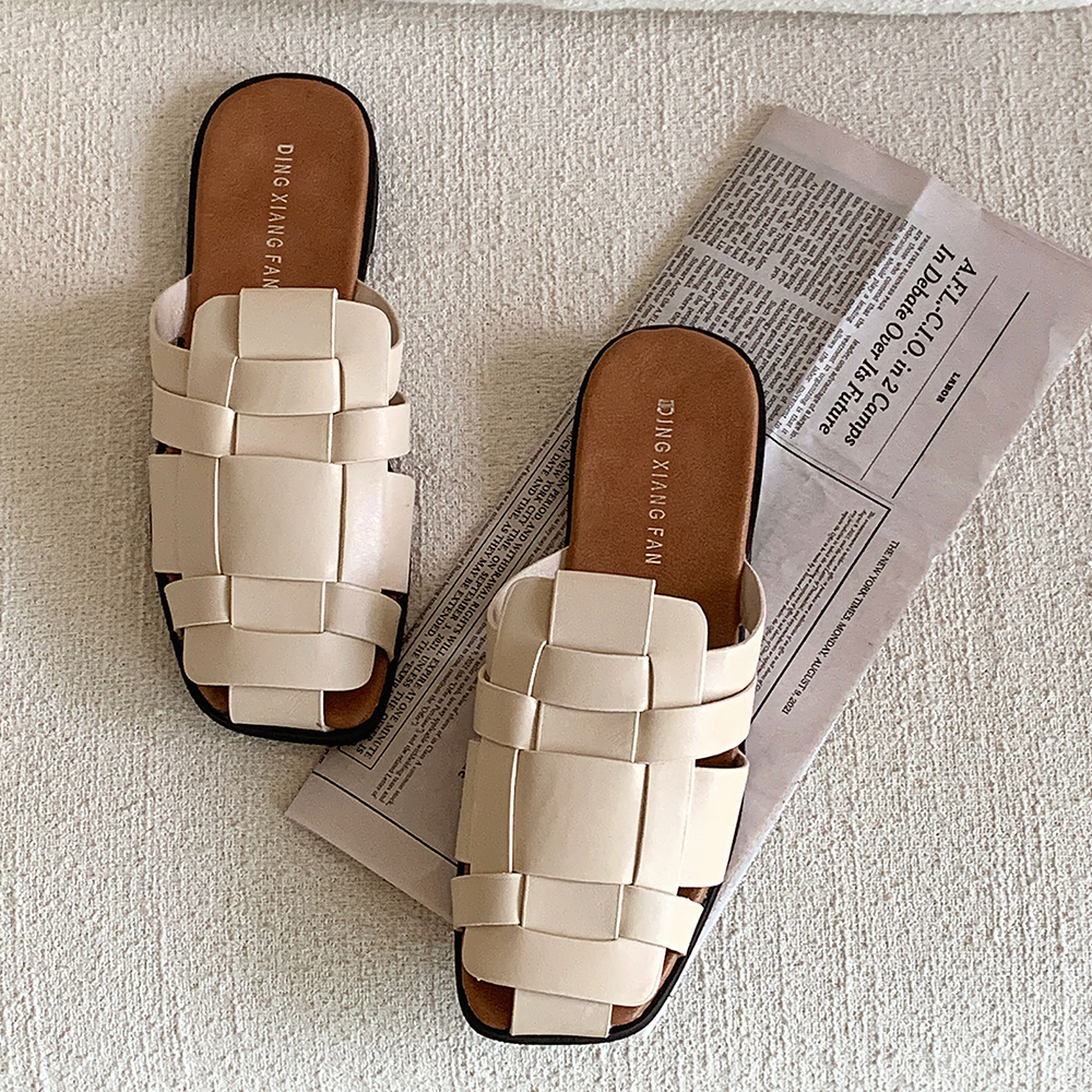 꼬임 위빙뮬 여름블로퍼 격자 피셔맨 뮬샌들