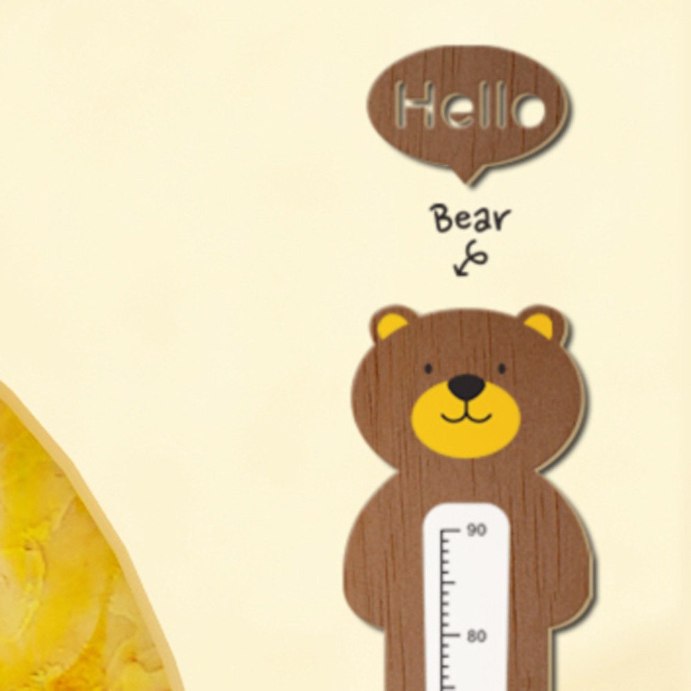 어린이집 환경구 우드스티커 키재기-곰 색상입력형 아이방 스티커 - 메인 이미지