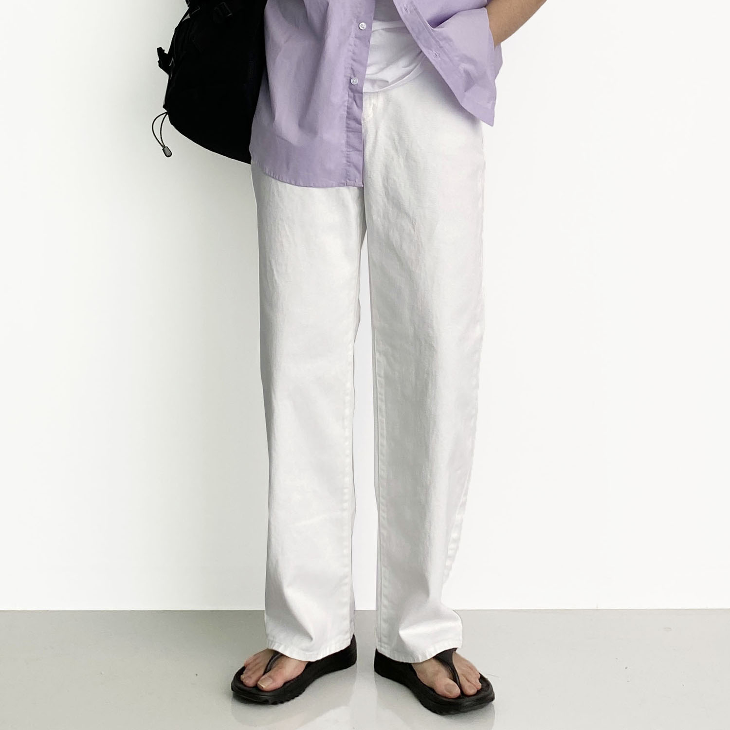 백바지 흰바지 빽바지 남자와이드팬츠 남자흰색슬랙스 - 상세 이미지 5