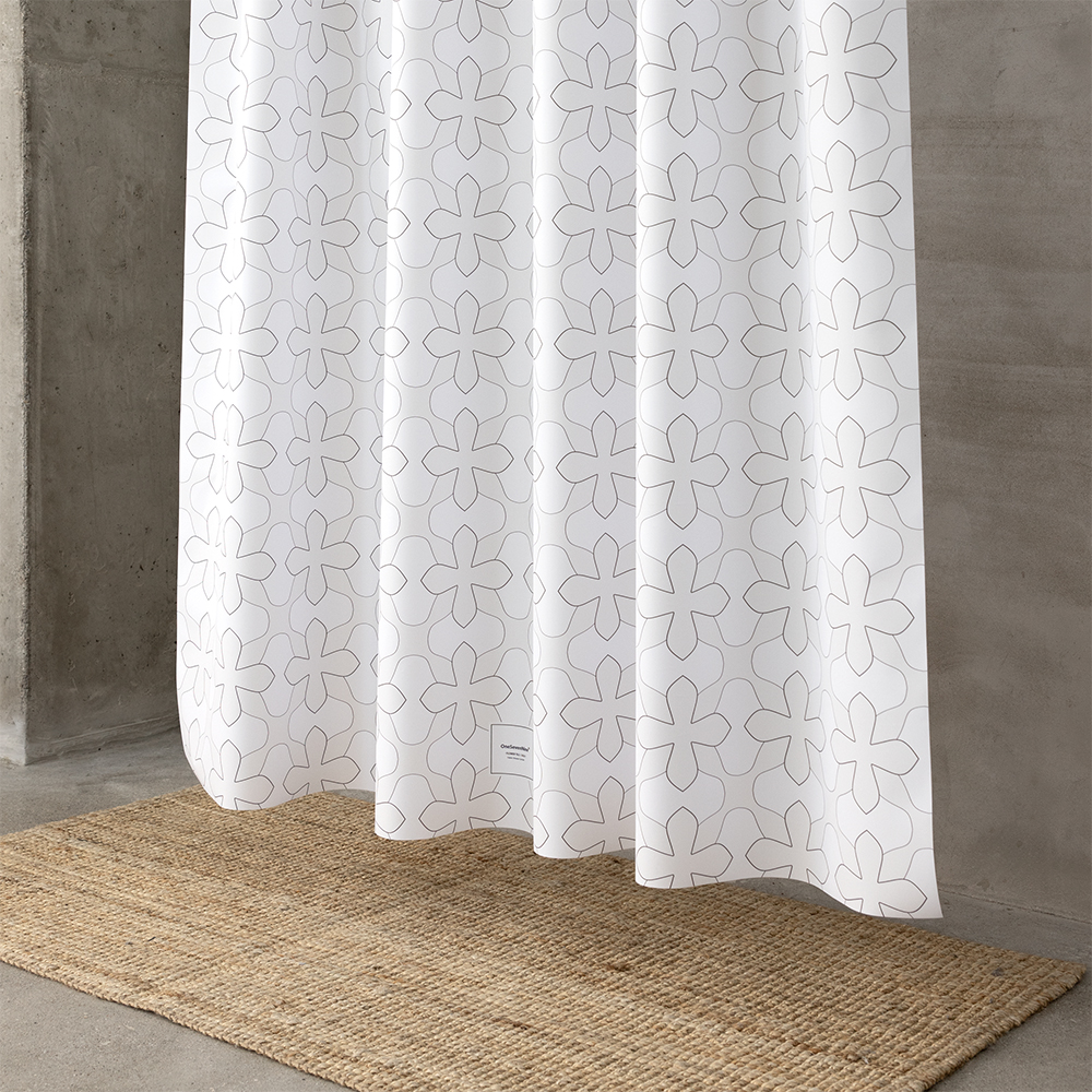 원세븐나인 패브릭 샤워커튼 플라워 타일 M