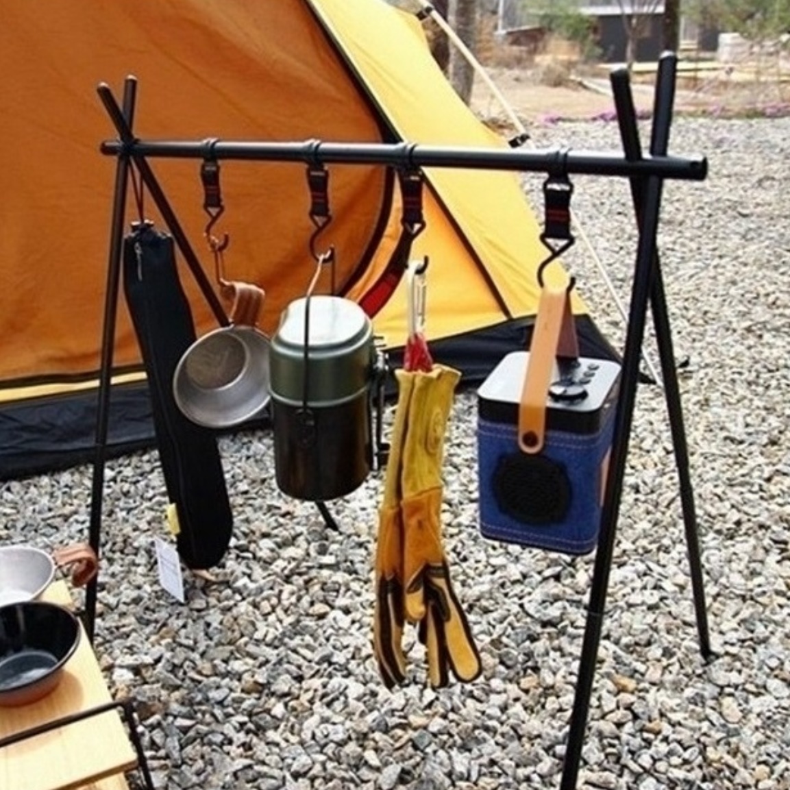감성 캠핑 준비물 캠핑용 인디언 행어 캠핑 식기 걸이 M