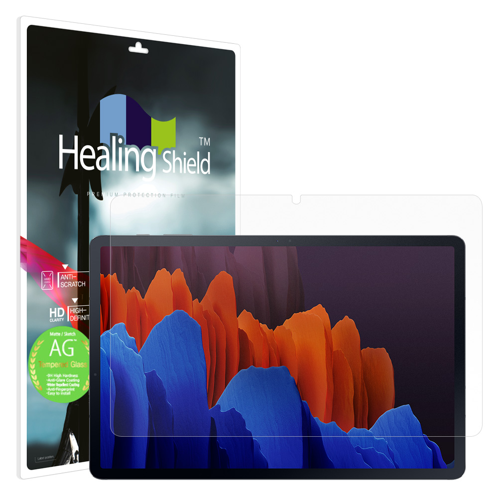 갤럭시탭S7 플러스 9H 저반사 지문방지 강화유리필름 액정 1매 - 상품 이미지