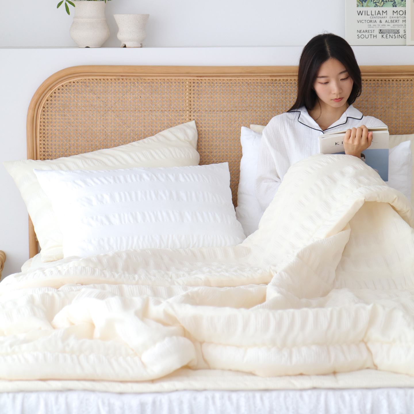 여름이불 간절기 차렵이불 핸드메이드 퀼팅 셔링 침구세트