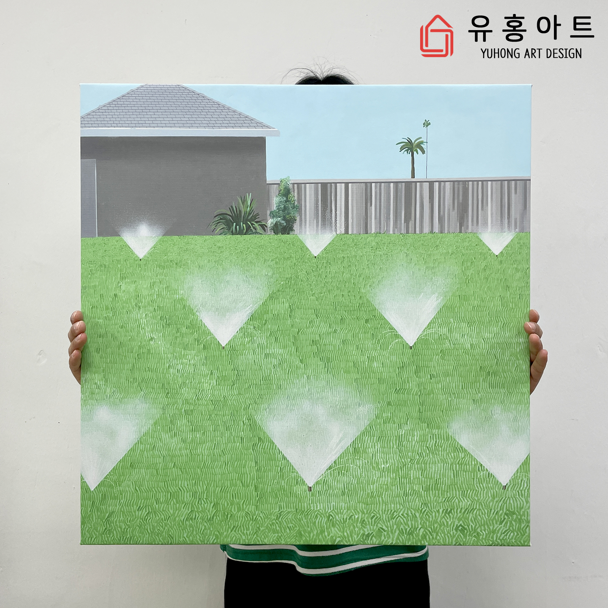 데이비드 호크니 그림 액자 캔버스 포스터 정사각형 20x20cm