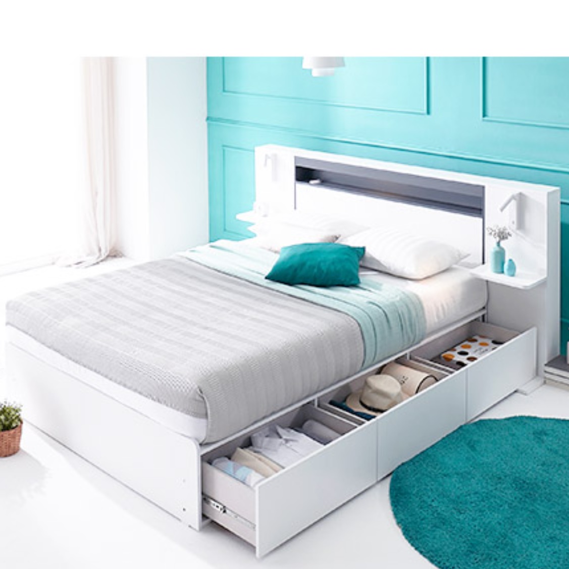 고등학생 아이방 높은 수납 침대 서랍형침대프레임