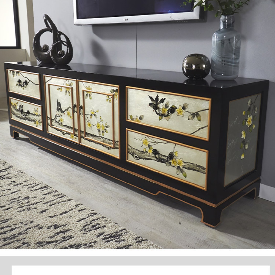 엔틱 거실장 거실 서랍장 아트 낮은 거실장 안방 티비장