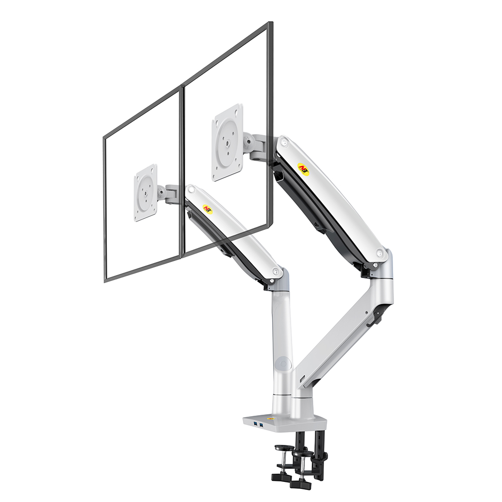 노스바유 NB F195W 고중량 듀얼 모니터암 거치대 화이트 - 상세 이미지 3