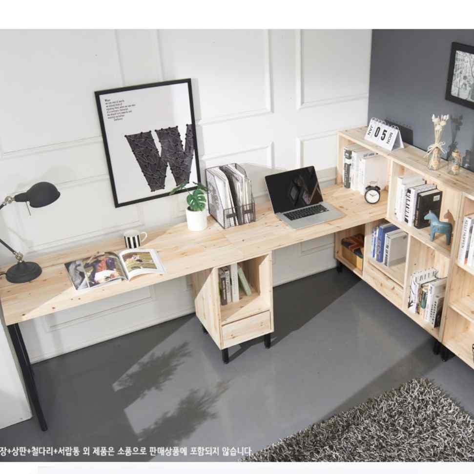 원목 ㄱ자 책상 기역자책상 기억자 엘자형 L형 엘형 책상 - 상품 이미지