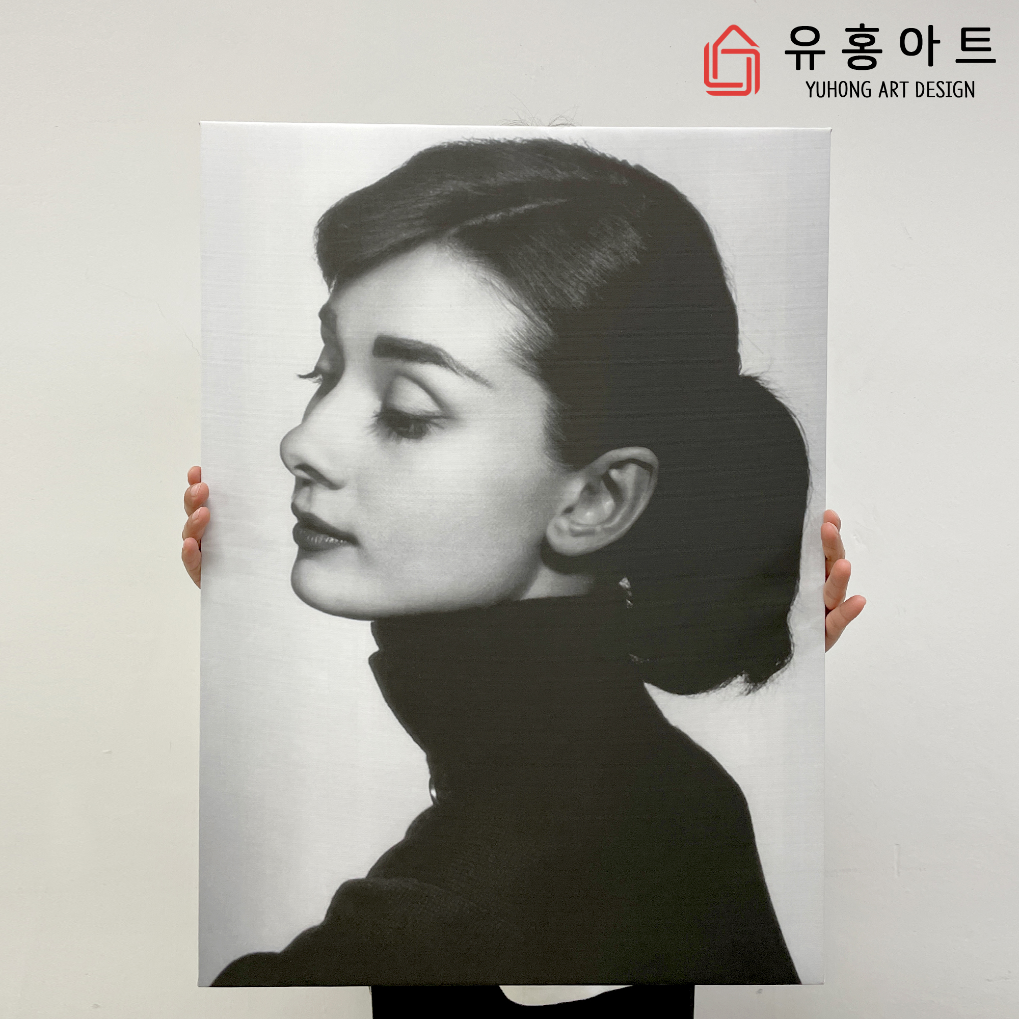 오드리햅번 캔버스 액자 포스터 A4 - 상품 이미지