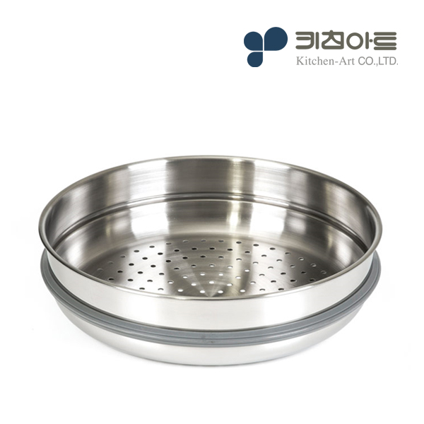 키친아트 스텐304 인덕션 찜기 찜솥 전골 통3중 찜냄비 26cm - 상세 이미지 5