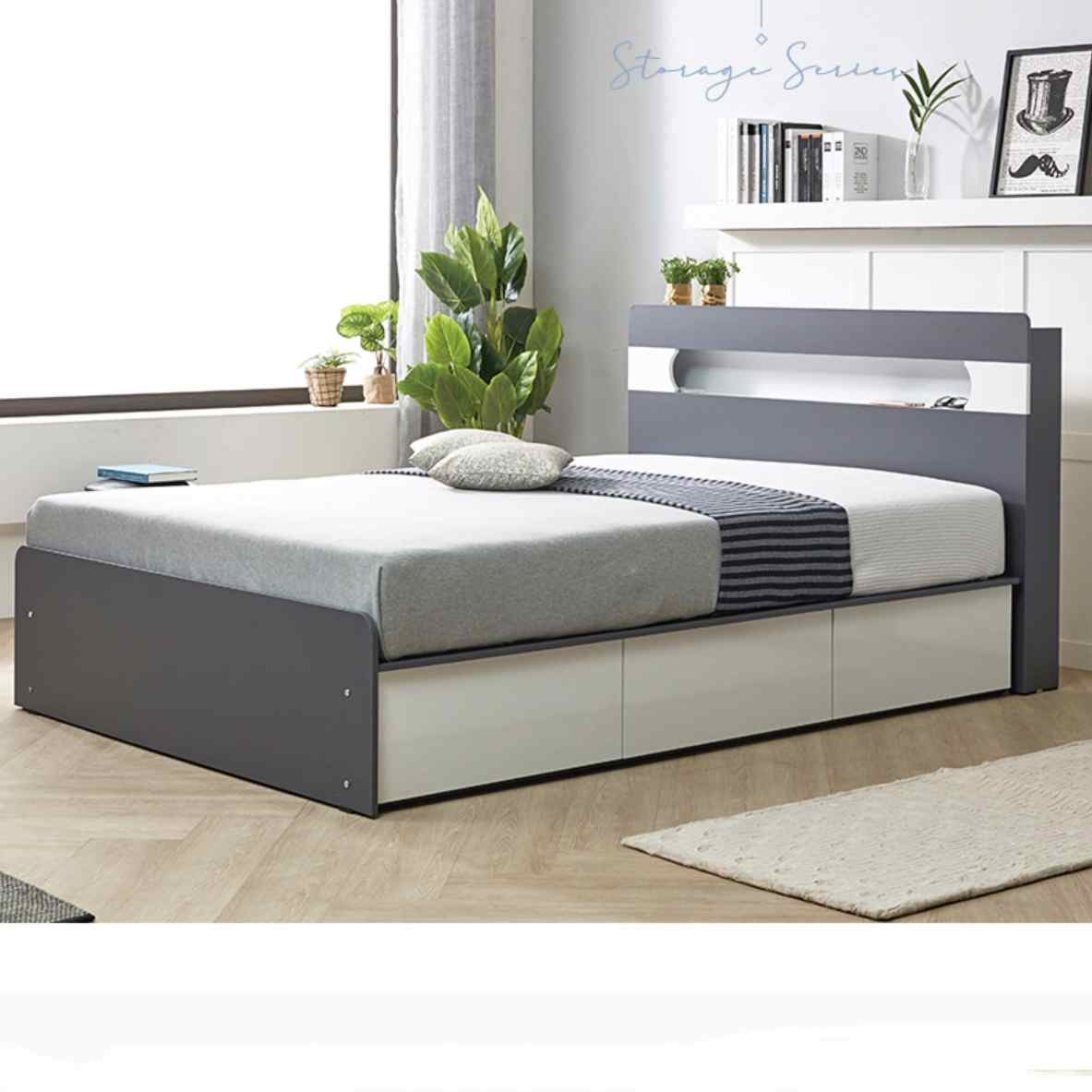 호텔식 서랍형 침대 프레임 높은 침대 아이방 수납 침대