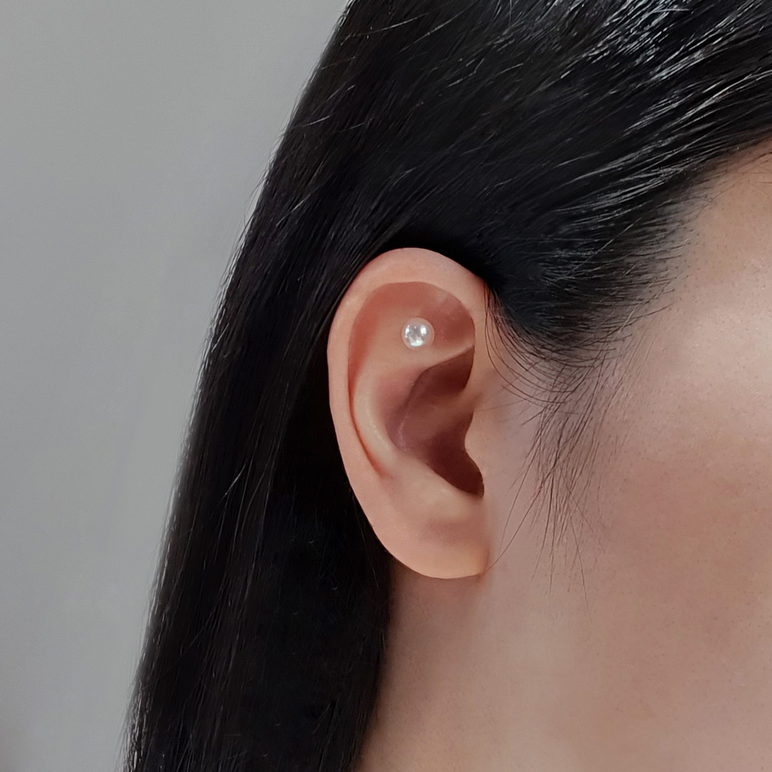 에비뉴다이아몬드 도비 14K 아코야 해수 14K진주 피어싱 - 상세 이미지 4