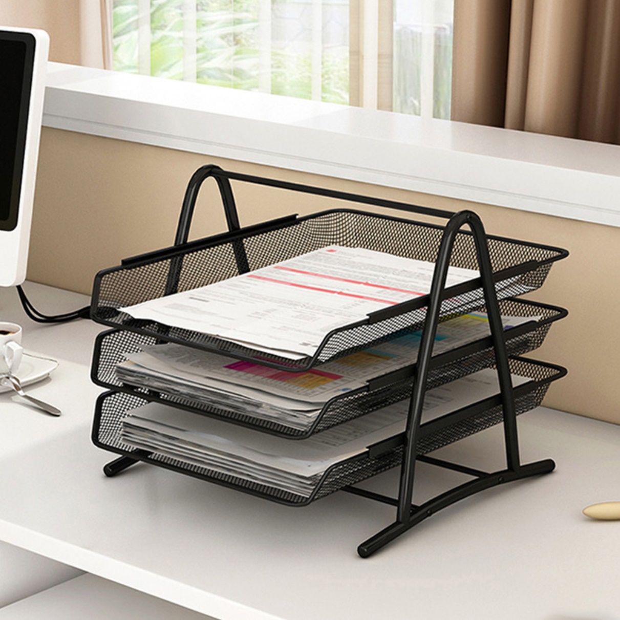 책상위수납장 지류함 작은 서랍장 좁은 공간 수납장 3단