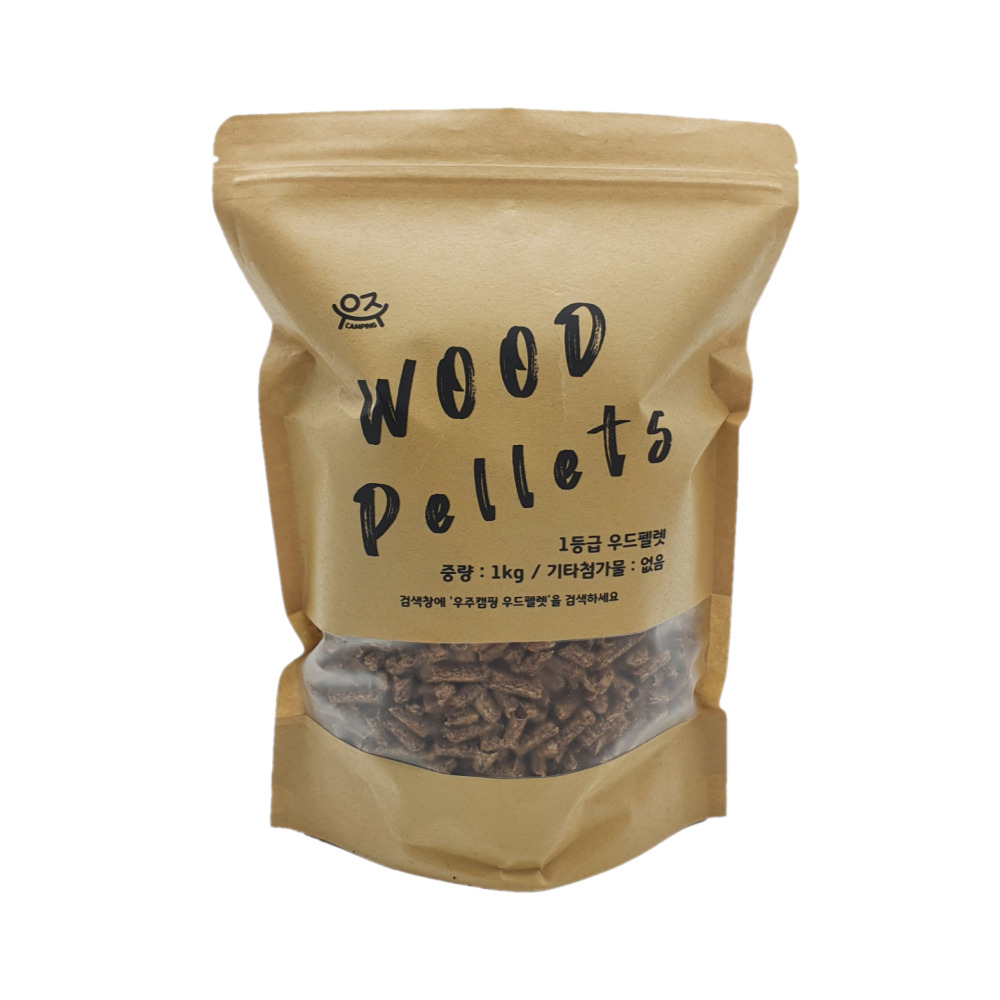 우주캠핑 펠릿 1kg 펠렛 연료 마른 압축 장작