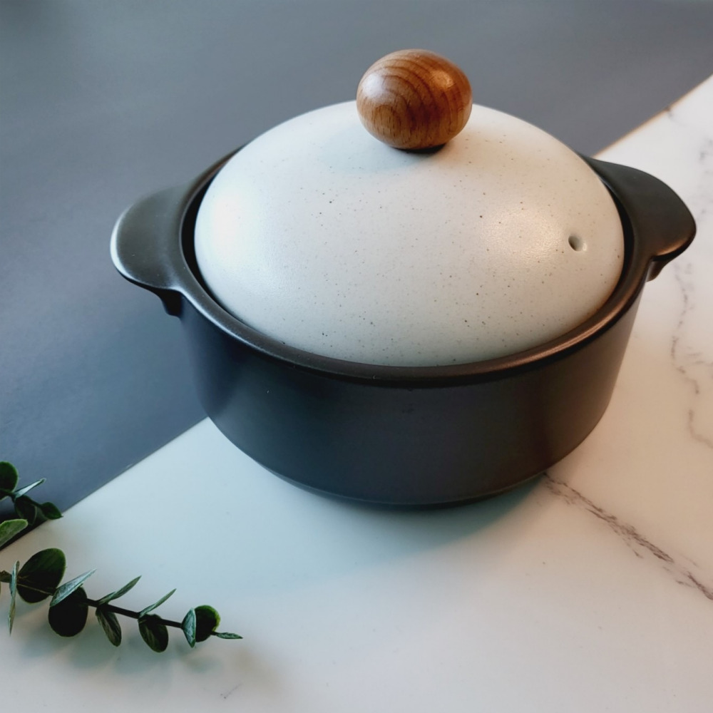 Lassiette 계란찜뚝배기 무균열 무흡수 내열냄비 미니 뚝배기 14cm