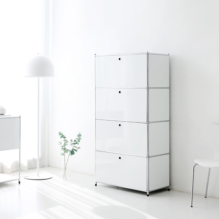 모듈가구 심플리 4단 수납장 BC100 77x40x158, 4단, 화이트 4084.2745