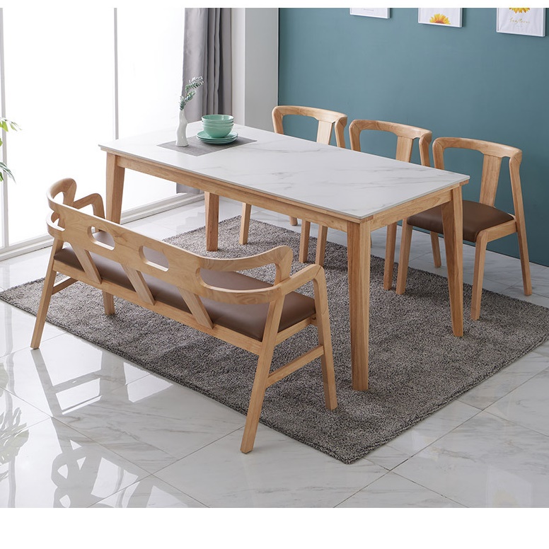 원목 엔틱 6인용 식탁 세트 벤치 의자 세라믹 명품 백화점