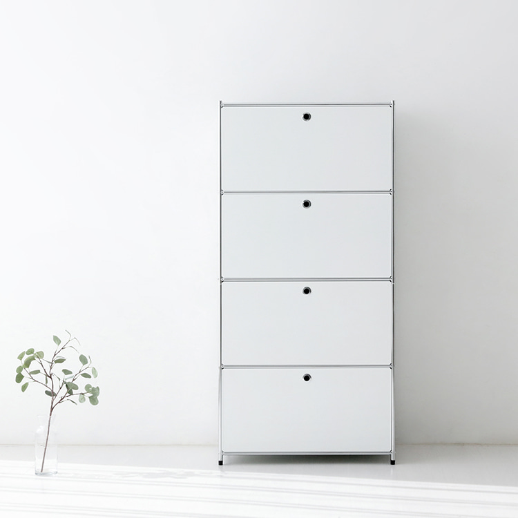 모듈가구 심플리 4단 수납장 BC100 77x40x158, 4단, 화이트 4084.2745