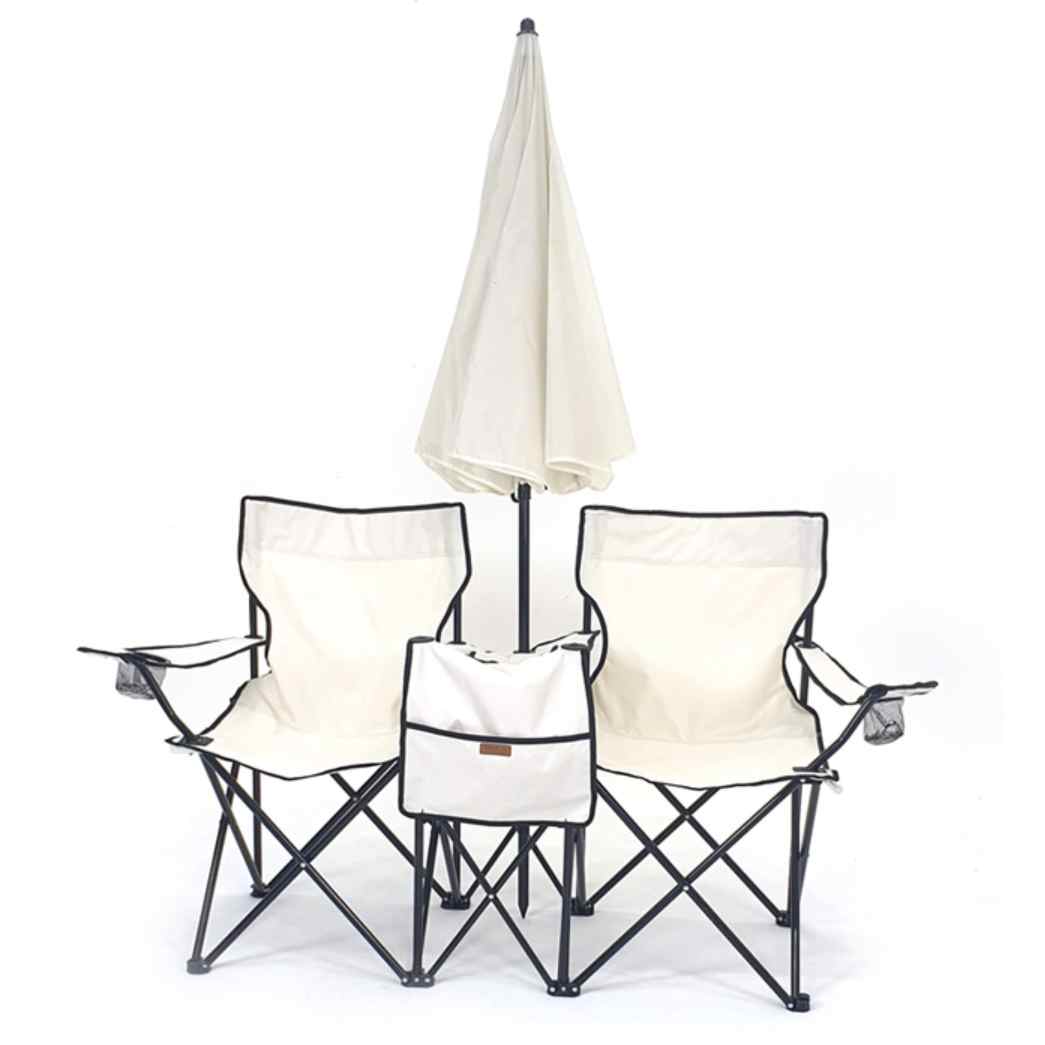 감성 파라솔 의자 휴대용 접이식 의자 2인용 캠핑 의자