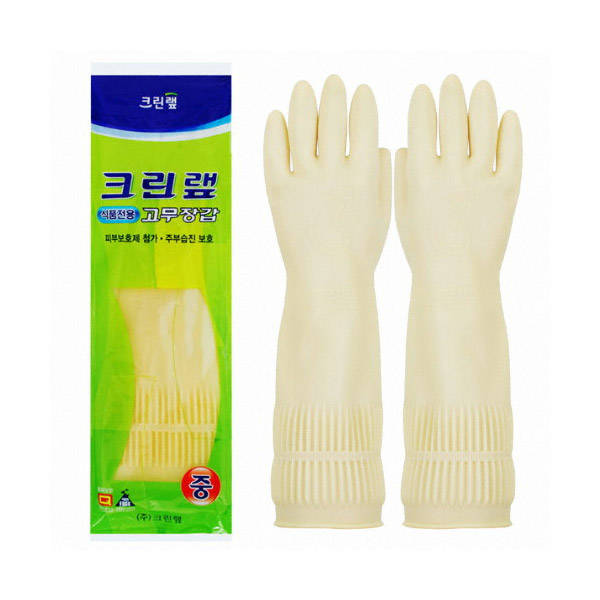 크린랲 고무장갑 식품용 아이보리 중형 - 메인 이미지