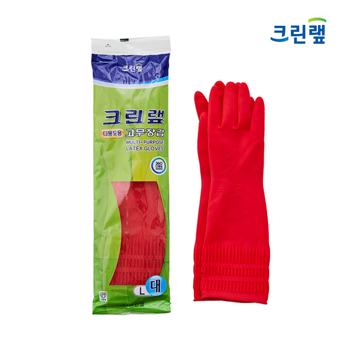 크린랲 다용도 고무장갑 레드 대형 - 상품 이미지