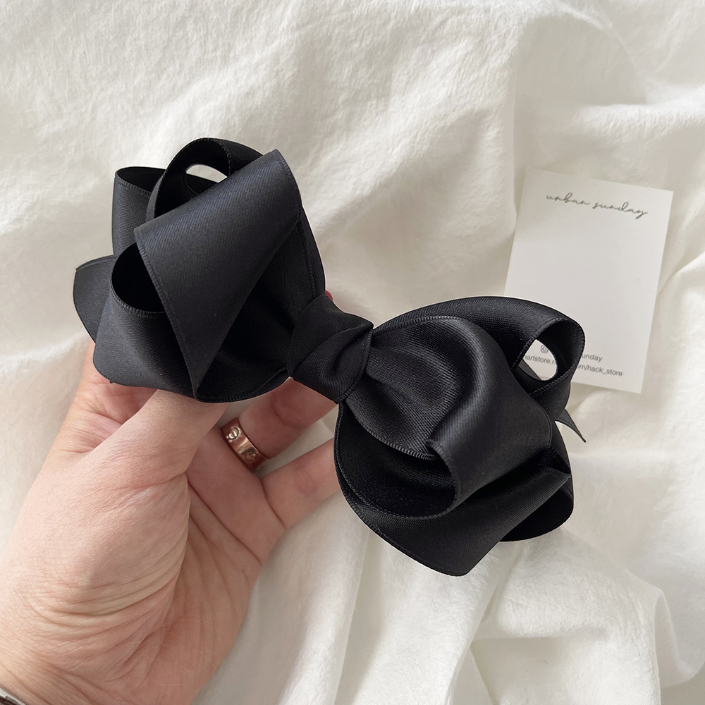 블랙리본 풍성 간호사 통통핀대 8cm 10cm 반머리 왕리본핀 - 상품 이미지