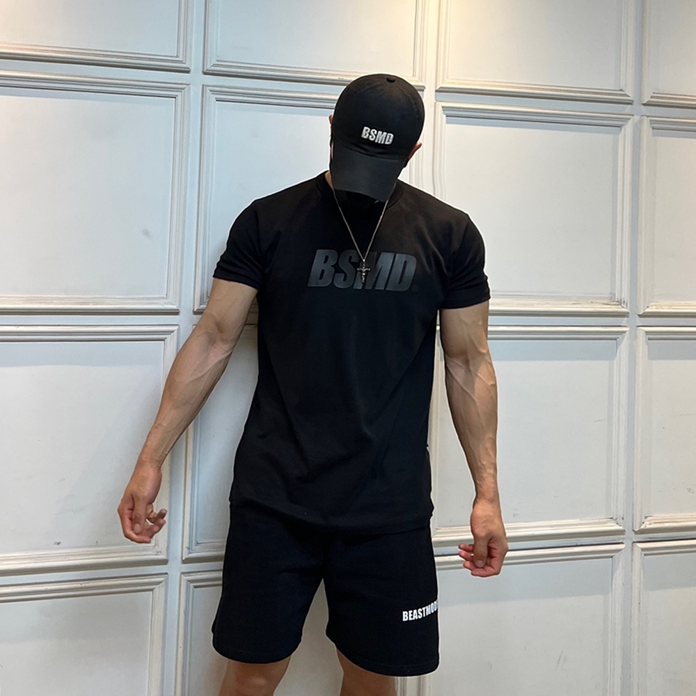 비스트모드 블랙에디션 남자 머슬핏 반팔 티셔츠 짐웨어 BSMD 제품 이미지