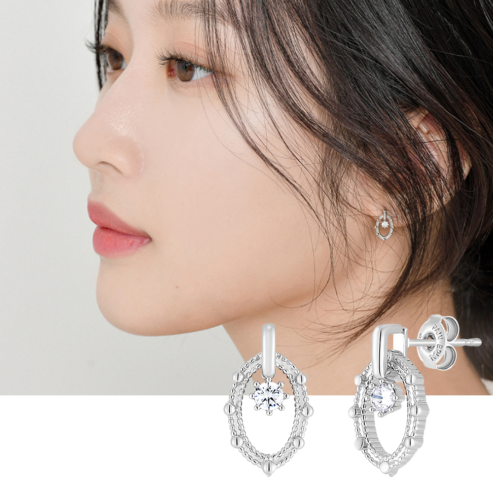 폴브리알 엘리 순은 귀걸이 925실버 로즈골드 문가영 PYSE0158 - 메인 이미지