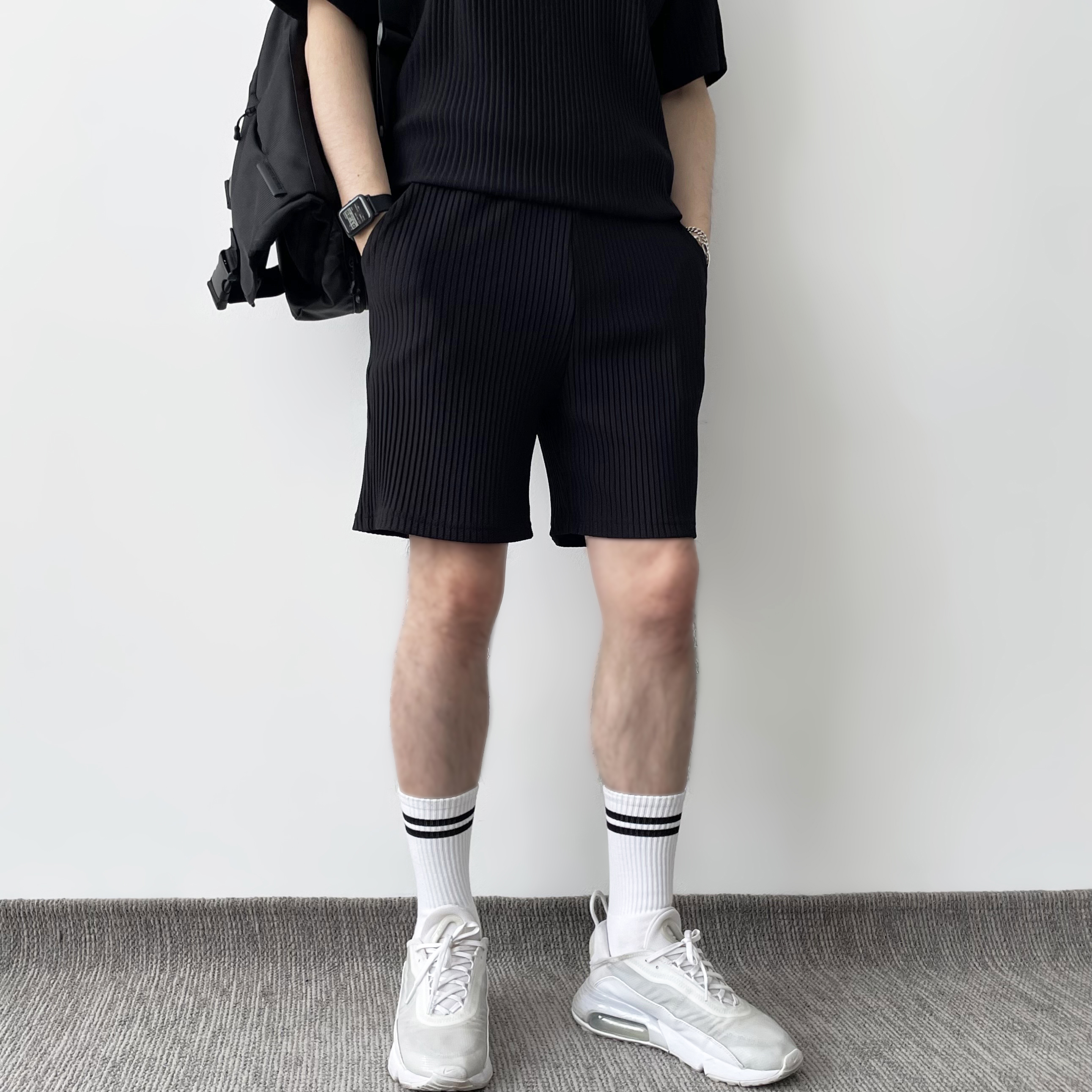 [마지막진행] 남자플리츠팬츠 남자고무줄바지 남자5부반바지 - 상세 이미지 2