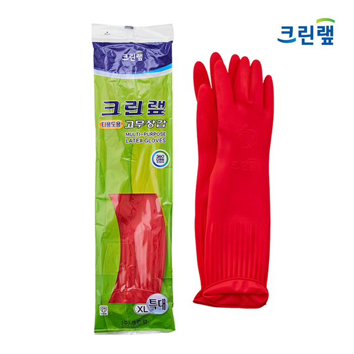 크린랲 다용도 고무장갑 레드 특대형 - 상품 이미지