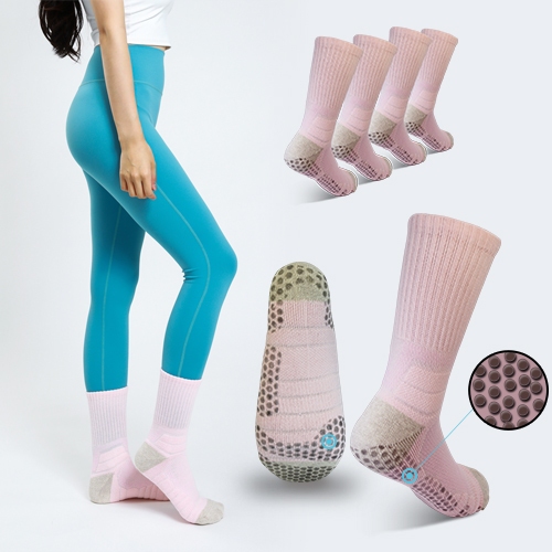 두툼한 미끄럼방지 논슬립 러닝 요가 필라테스 스포츠양말4P 이미지 6