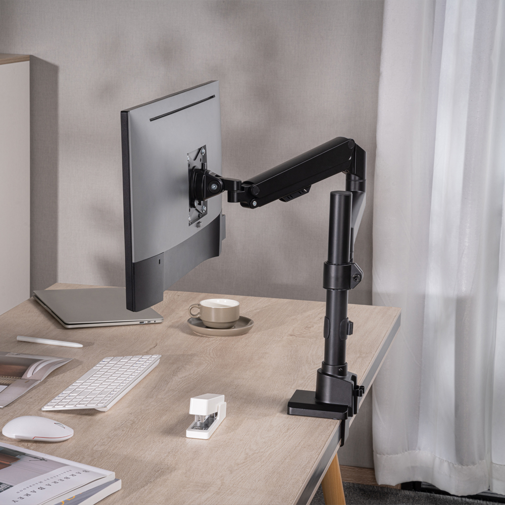 루나랩 슬림 폴 싱글 블랙 모니터암 거치대