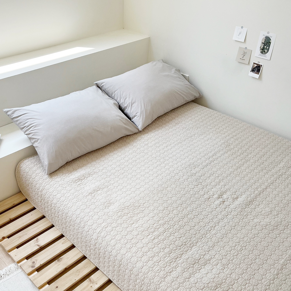 마롤로뜨 여름 침대 패드 이불 겸용 목화솜 스프레드 60수 피그먼트 퀸