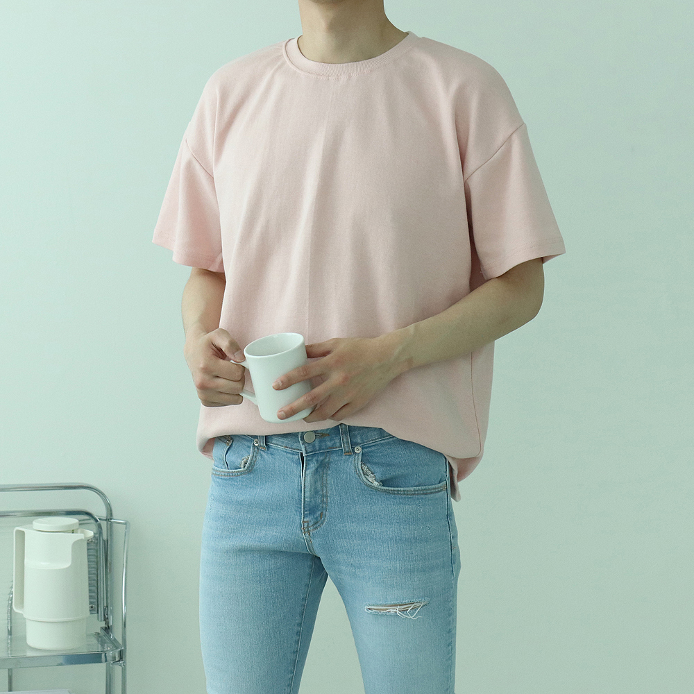 남자반팔티 이너 빅사이즈 커플 반팔티 - 상세 이미지 2