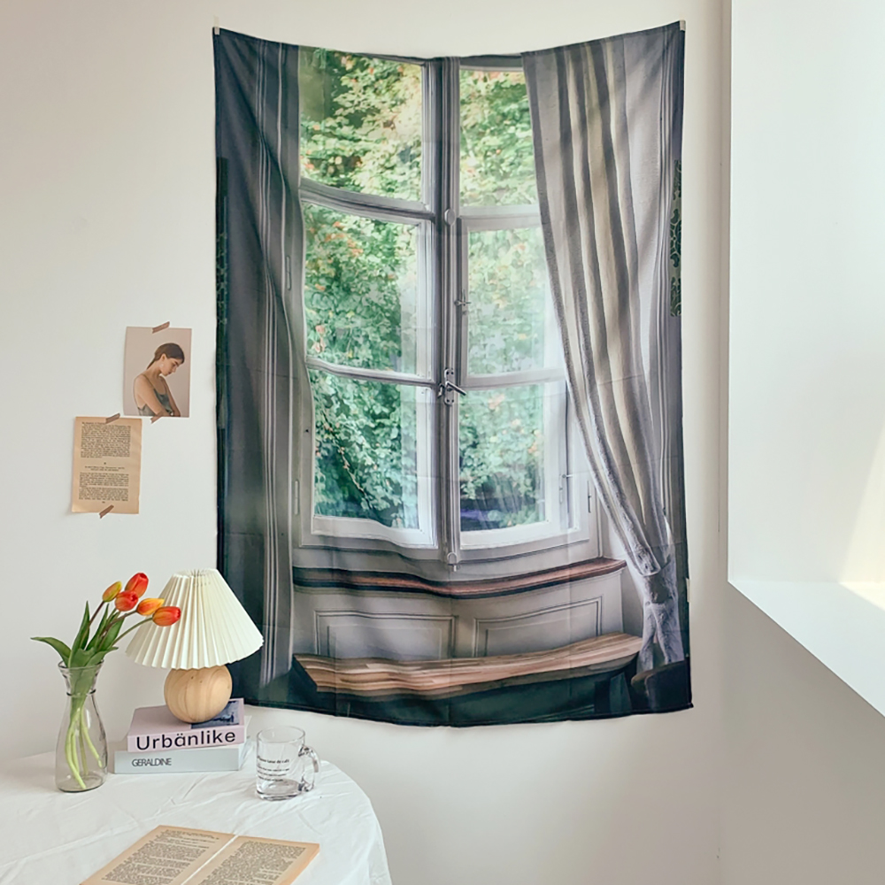 자체제작 숲이 보이는 창문 쉬폰 포스터 (100x140)