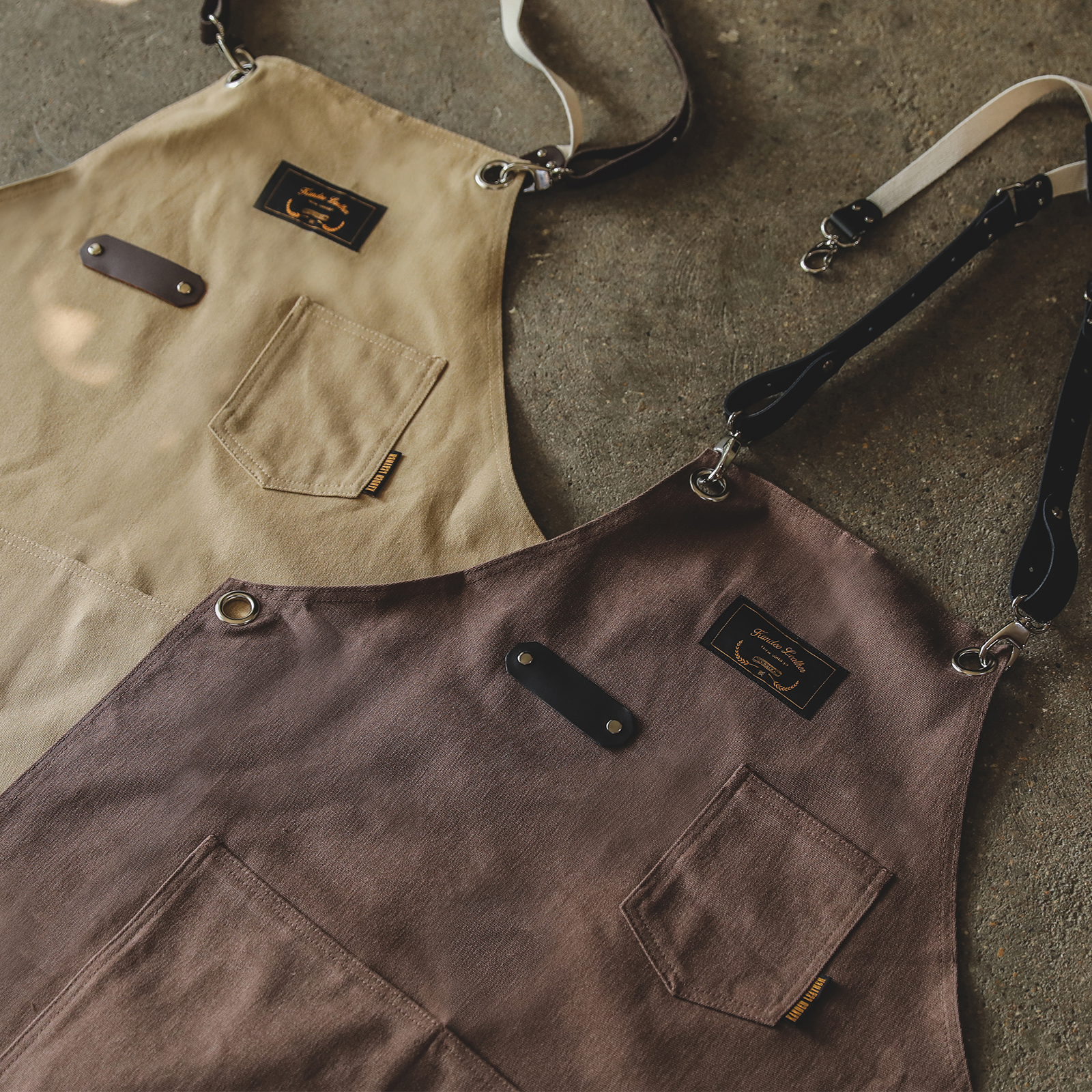 로져 코코 칸데오레더 공방 미용실 카페 미용사 바리스타 앞치마 가죽 앞치마