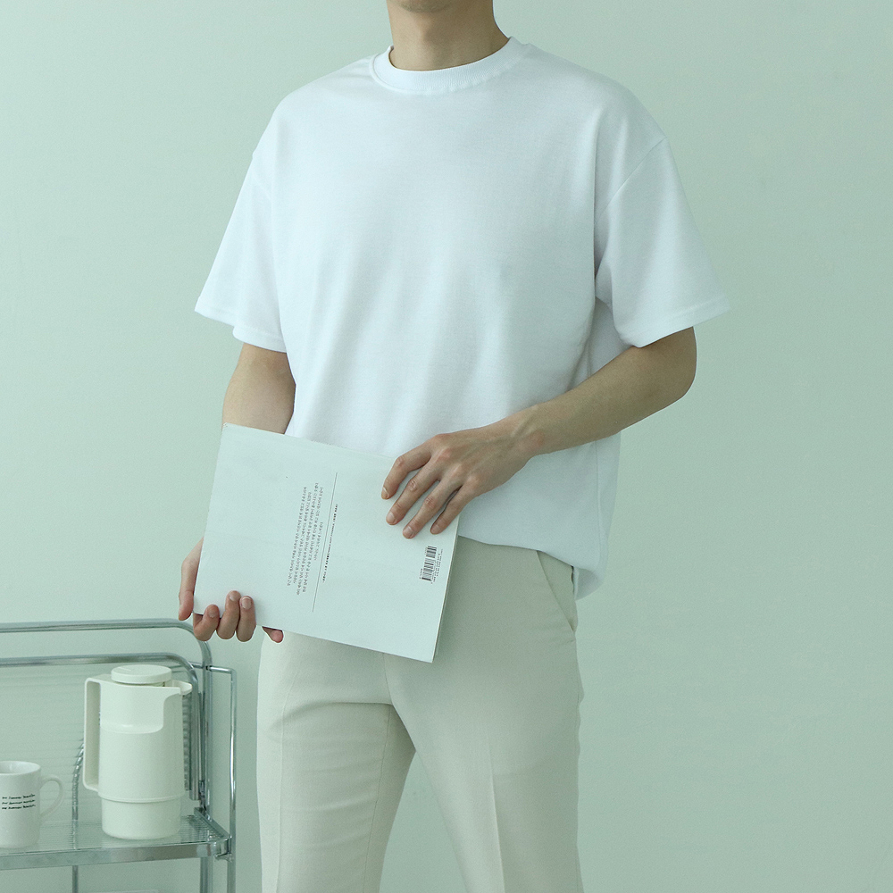 남자반팔티 빅사이즈 오버핏 이너 커플반팔티 - 상세 이미지 2