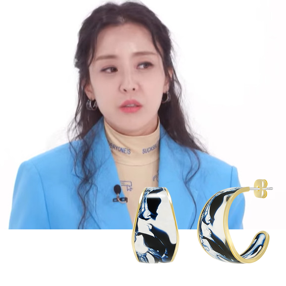 지옥에서온판사 박신혜 착용 폴브리알 주얼리 마블 에폭시 귀걸이 PDBE0212 - 상세 이미지 3